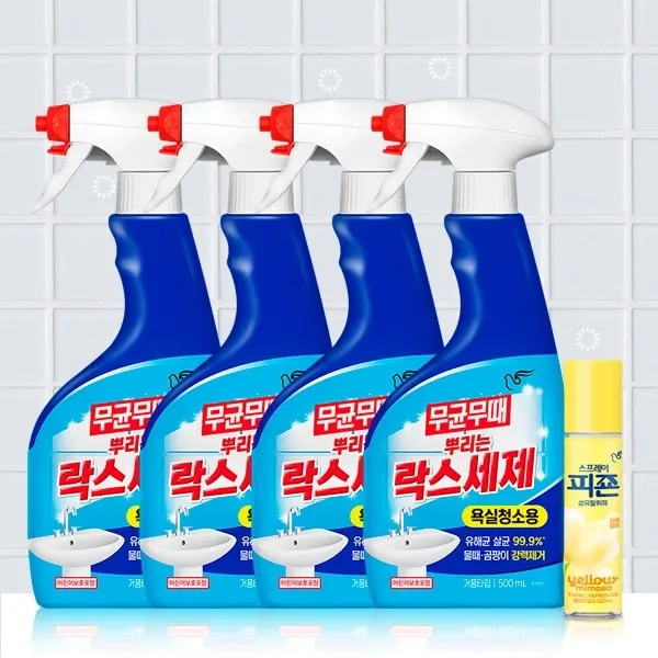 피죤 무균무때 뿌리는 락스세제 욕실청소용, 500ml, 4개