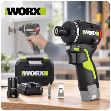 정품 Worx WU139 무선 드라이버, 브러시리스 전기 임팩트, 12V 배터리 충전식