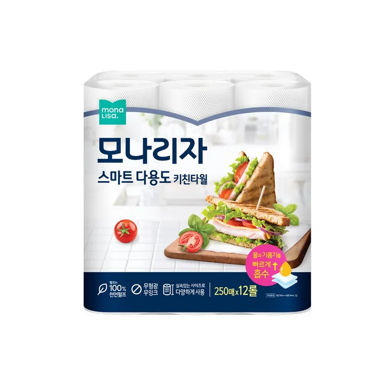 (1일1개제한) 모나리자 다용도 키친타올 250매X12롤