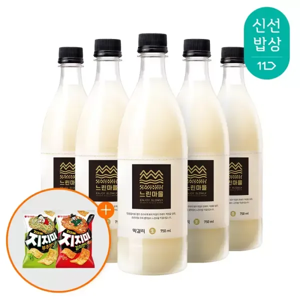 배상면주가 무아스파탐 느린마을막걸리 750ml x 5입 +사은품