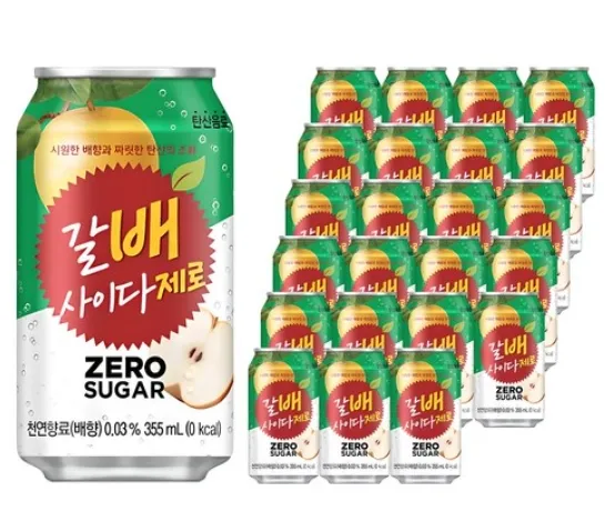 해태htb 갈배사이다 제로, 355ml, 24개