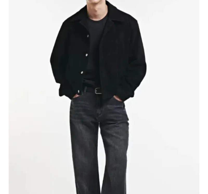 킨록 스웨이드 카우 트러커 가죽 자켓