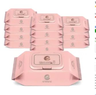 앙블랑 세이프 인디핑크 유아물티슈 휴대캡형, 63g, 20매, 12개