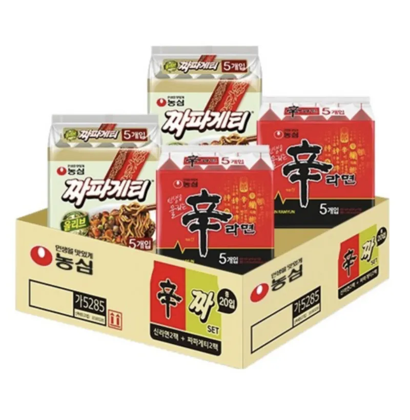 농심 신라면 10개 120g + 짜파게티 10개 140g 세트, 1세트