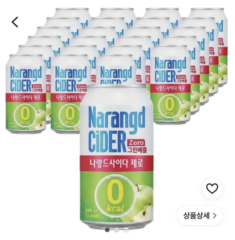 나랑드사이다 제로 그린애플 캔, 345ml, 24개