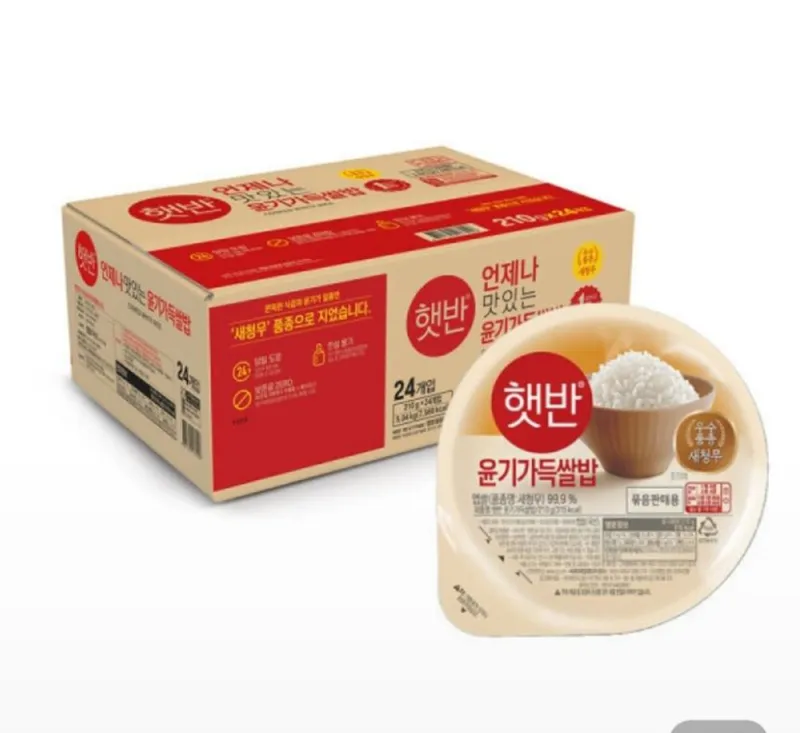 CJ 햇반 새청무쌀 윤기가득쌀밥 210g 24입