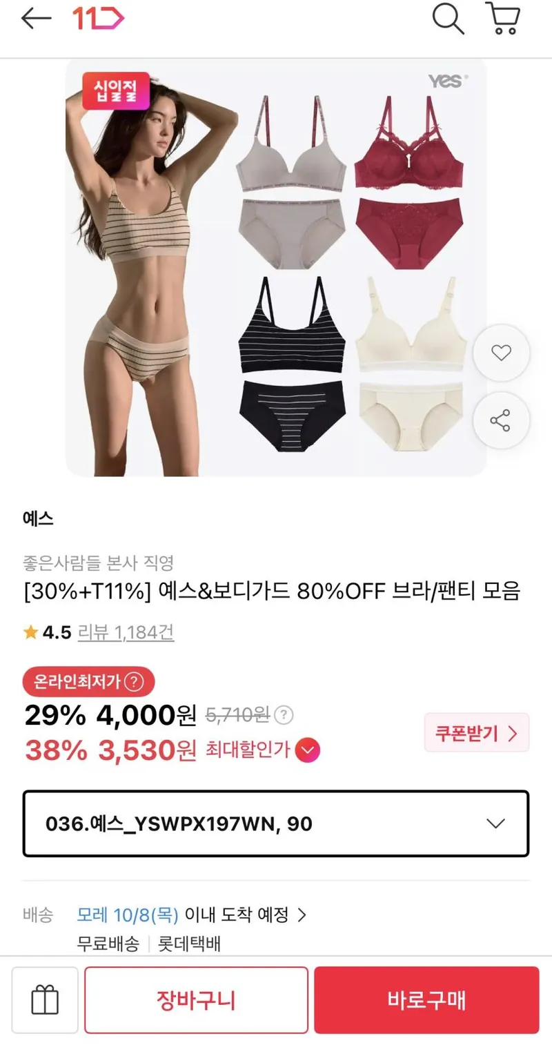 예스/보디가드 브라/팬티 모음