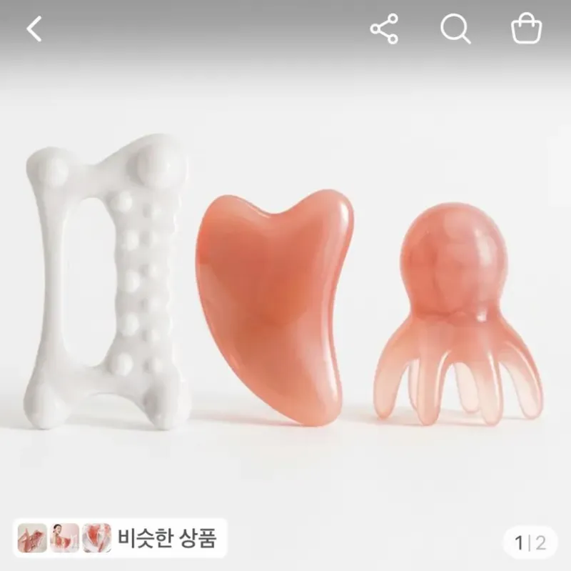 선물용 내꺼용 괄사 마사지 3종, 전신, 1개 + 문어, 1개 + 하트, 1개 총 3개