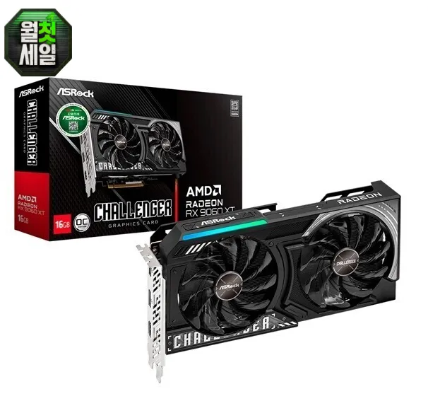 ASRock 라데온 RX 9060 XT CHALLENGER OC D6 16GB