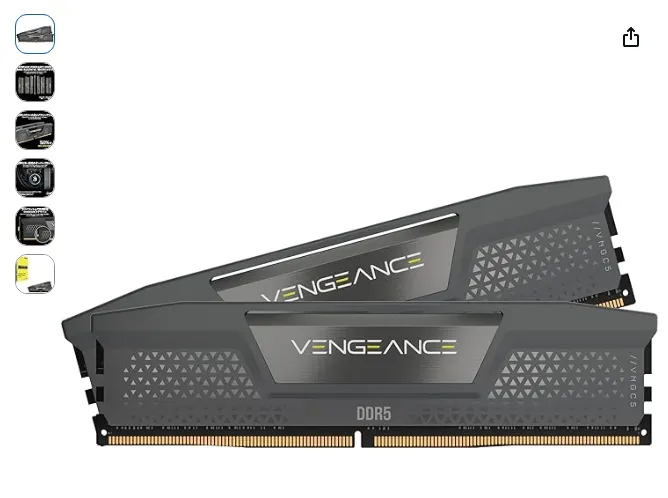 CORSAIR DDR5 Vengeance 64GB (32GB x 2) 5600MHz C…
