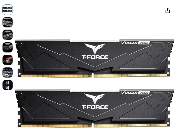 팀그룹 T-포스 벌칸 DDR5 6,000MHz 64GB (32GB x 2개), CL38…