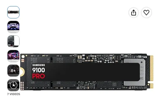 삼성 SSD 9100 PRO 2TB, PCIe 5.0x4 M.2 2280